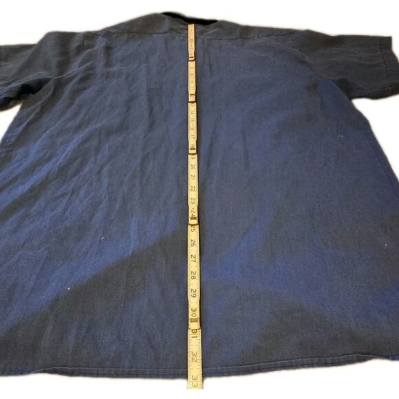 Dickies Navy Short Sleeve Button Work Uniform Shirt XXL Cotton Polyester Blend - Picture 7 of 8
